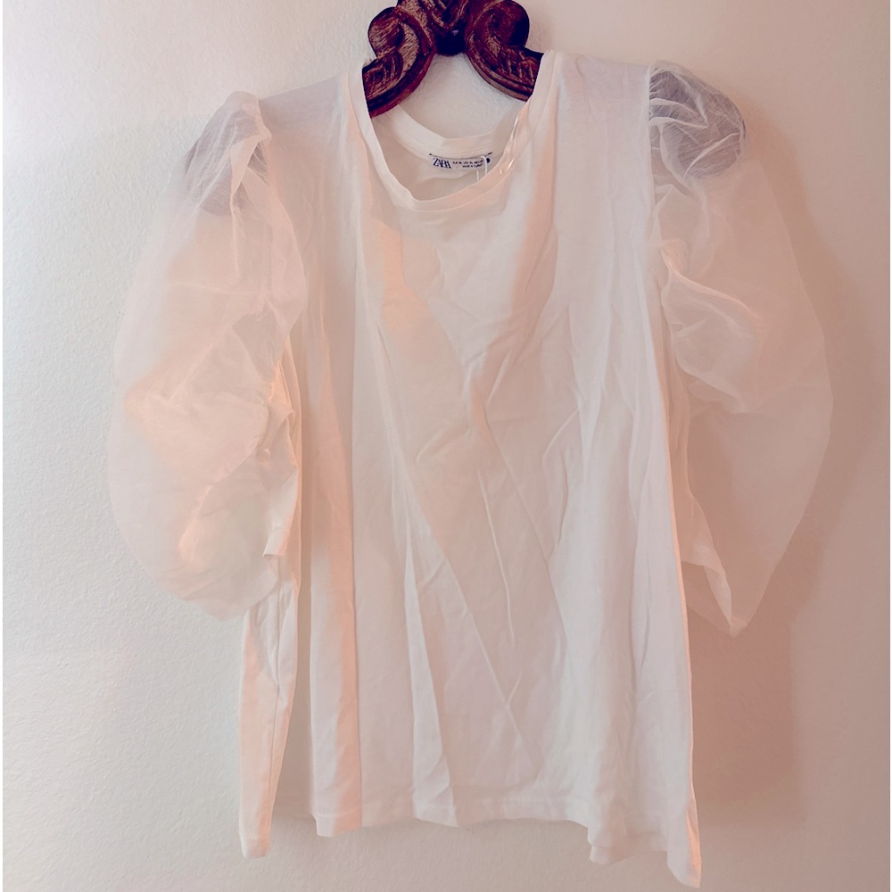 NWT Zara Organza sleeve top